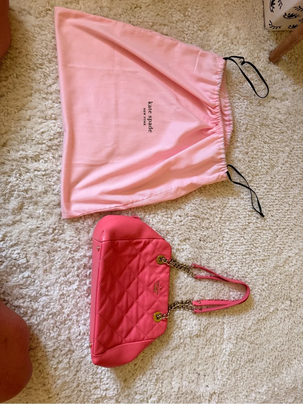 kate spade Quilted Pink Chain-Handle Shoulder Bag